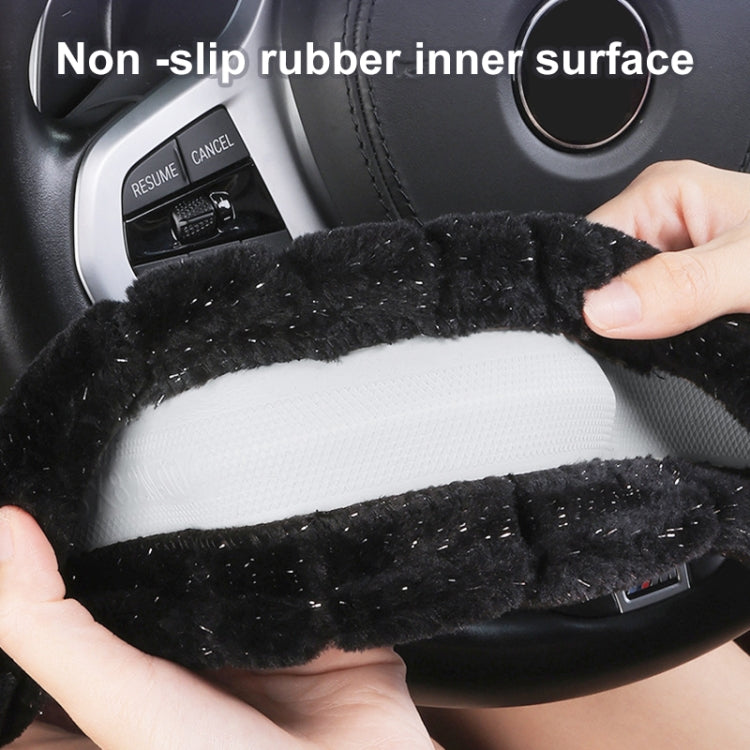 D Style Car Universal Self Heating Plush Warm Anti-skid Steering Wheel Cover, Diameter: 38cm (Black) - Steering Wheel Accessories by PMC Jewellery | Online Shopping South Africa | PMC Jewellery | Buy Now Pay Later Mobicred