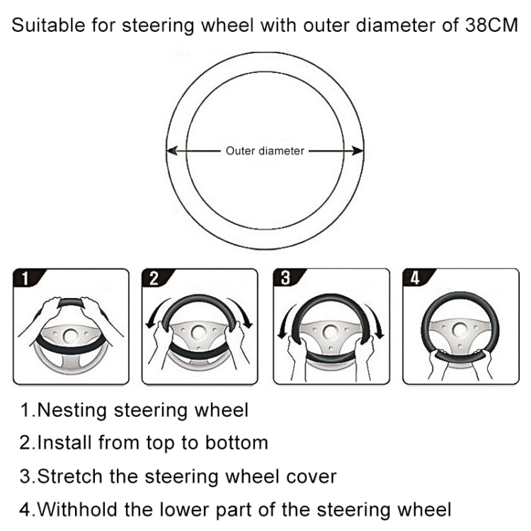 Round Style Car Universal Self Heating Plush Warm Anti-skid Steering Wheel Cover, Diameter: 38cm (Black) - Steering Wheel Accessories by PMC Jewellery | Online Shopping South Africa | PMC Jewellery | Buy Now Pay Later Mobicred