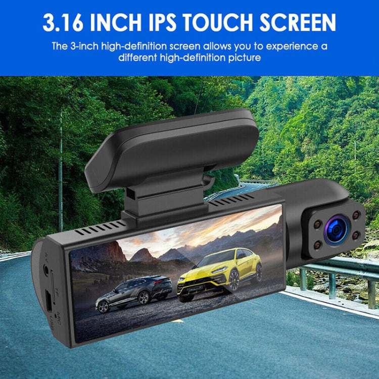 3.16 inch 1080P HD Night Vision Front and Inside Dual Lenses Driving Recorder - Car DVRs by PMC Jewellery | Online Shopping South Africa | PMC Jewellery | Buy Now Pay Later Mobicred