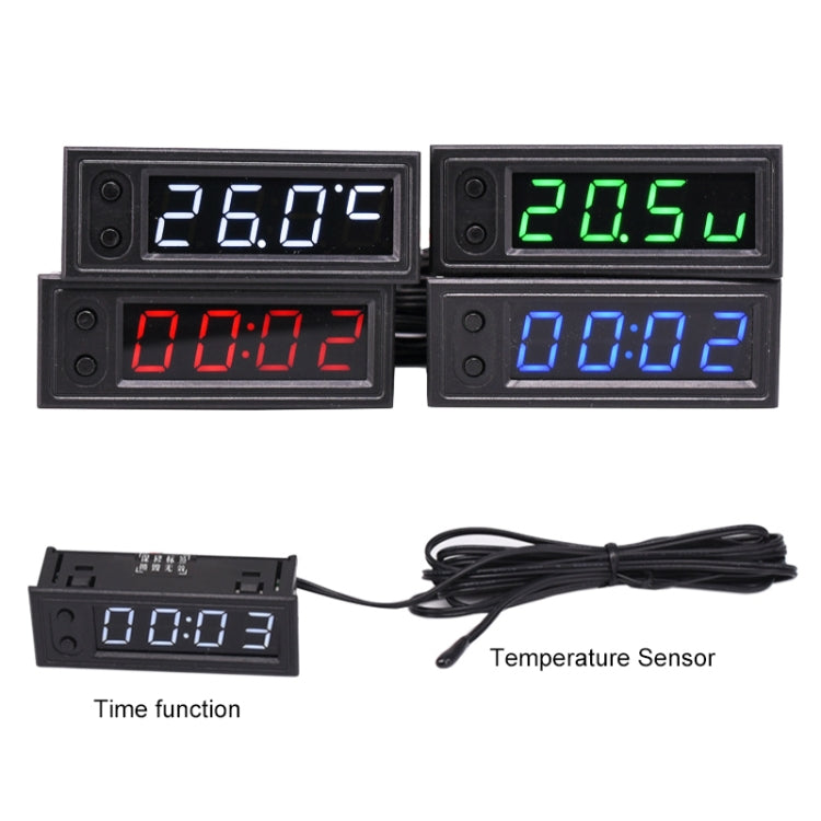 3 in 1 DC5-50V Car High-precision Electronic LED Luminous Clock + Thermometer + Voltmeter (White) - Clocks & Car Meters by PMC Jewellery | Online Shopping South Africa | PMC Jewellery | Buy Now Pay Later Mobicred