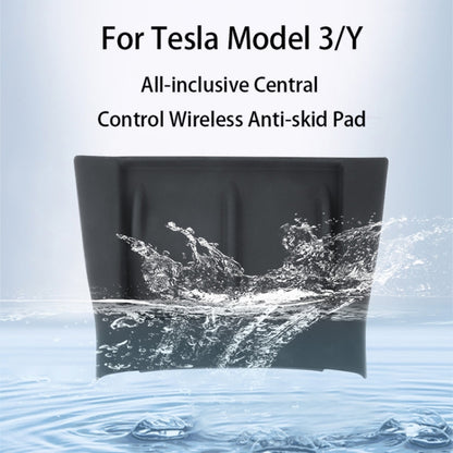 For Tesla Model 3 / Y Car Center Console Phone Wireless Charging Silicone Anti-slip Mat (White) - Wireless Charging Pads by PMC Jewellery | Online Shopping South Africa | PMC Jewellery | Buy Now Pay Later Mobicred