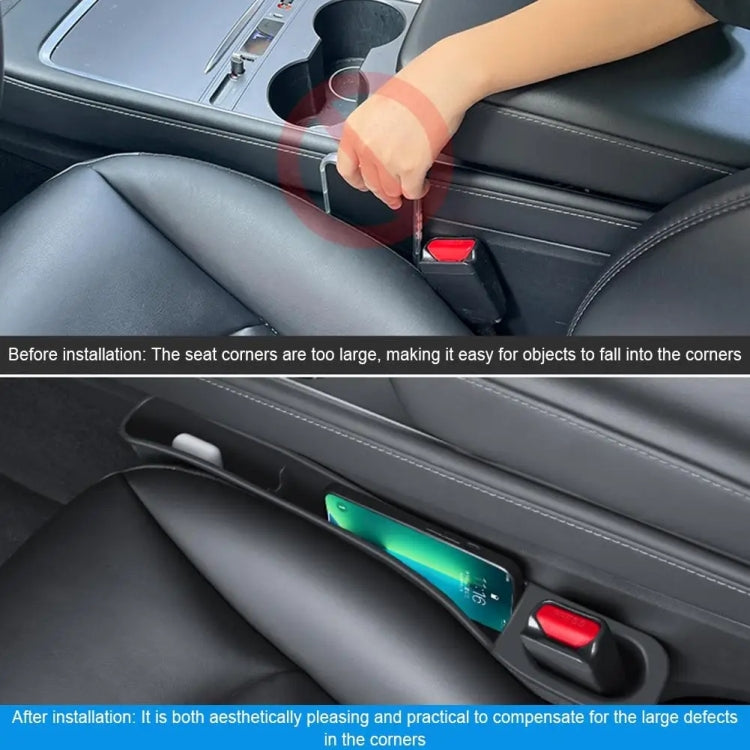 For Tesla Model 3 / Y 2pcs / Set Car Seat Gap Storage Box (Black) - Stowing Tidying by PMC TechLife | Online Shopping South Africa | PMC TechLife | Buy Now Pay Later Mobicred