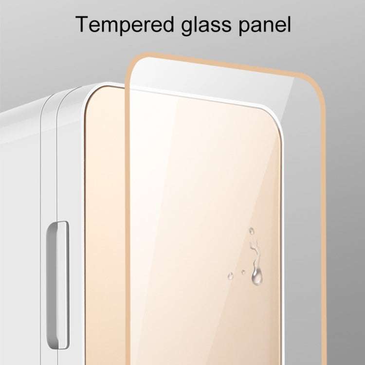 8L 37-48W Tempered Glass Panel Car / Home Mini Refrigerator, EU Plug (Gold) - Refrigerators by PMC Jewellery | Online Shopping South Africa | PMC Jewellery | Buy Now Pay Later Mobicred