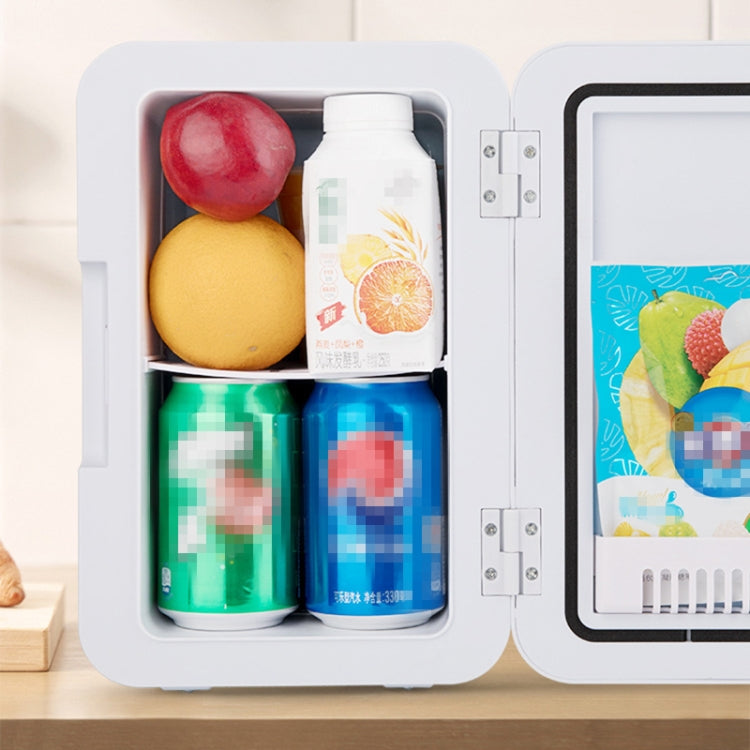 8L 37-48W Tempered Glass Panel Car / Home Mini Refrigerator, EU Plug (Silver) - Refrigerators by PMC TechLife | Online Shopping South Africa | PMC TechLife | Buy Now Pay Later Mobicred