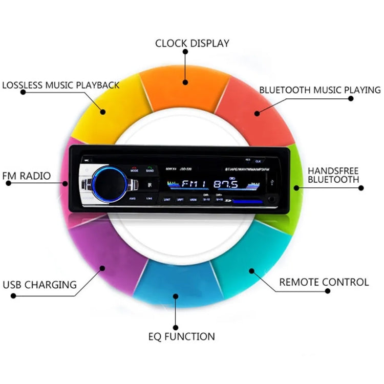 JSD-520 Car Stereo Radio MP3 Audio Player Support Bluetooth Hand-free Calling / FM / USB / SD, EU Plug Version - Car MP3 & MP4 & MP5 by PMC Jewellery | Online Shopping South Africa | PMC Jewellery | Buy Now Pay Later Mobicred