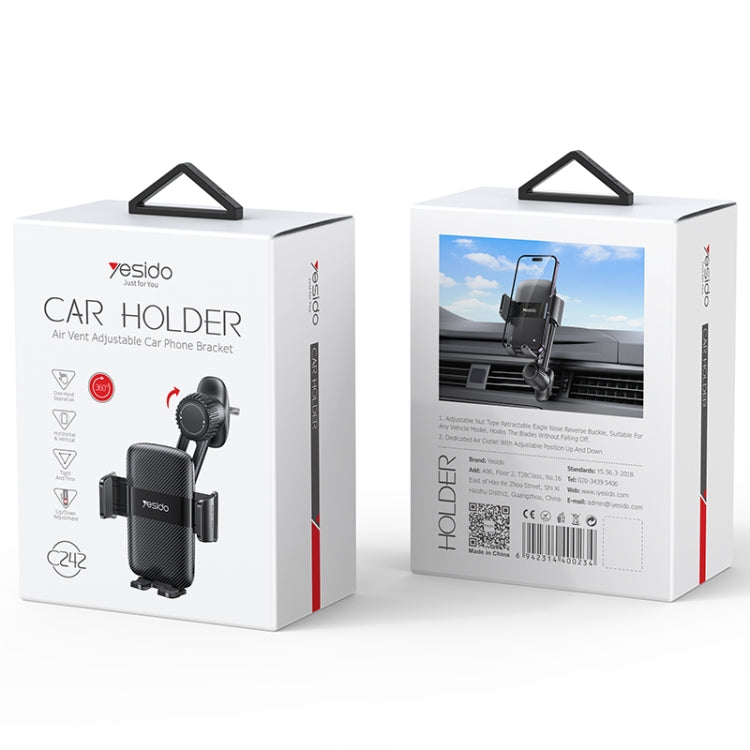 Yesido C242 Adjustable Car Air Vent Mechanical Phone Clip Holder - Universal Car Holders by Yesido | Online Shopping South Africa | PMC TechLife | Buy Now Pay Later Mobicred