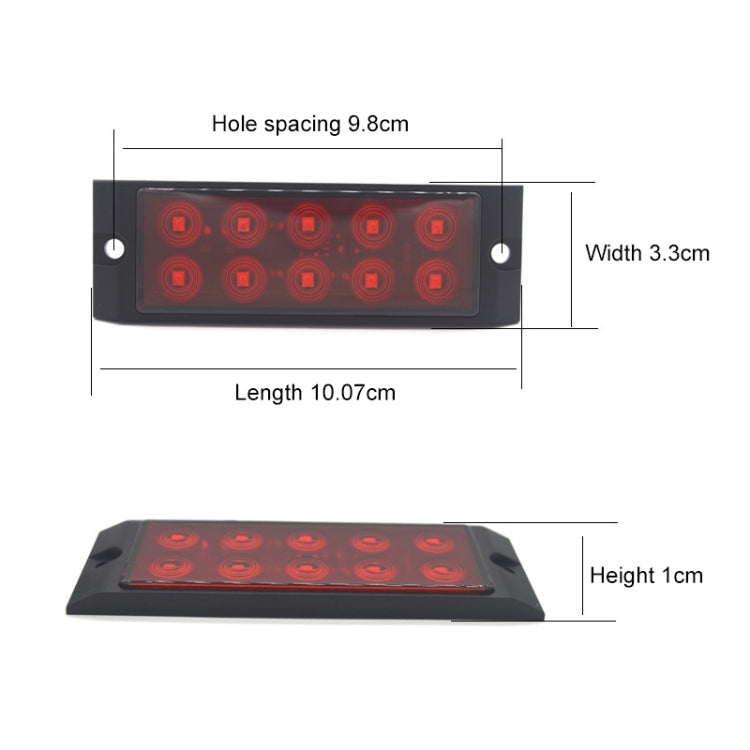 2pcs Car / Truck 10LEDs Side Marker Indicator Lights Bulb Lamp (White) - Clearance Lights by PMc TechLife | Online Shopping South Africa | PMc TechLife | Buy Now Pay Later Mobicred