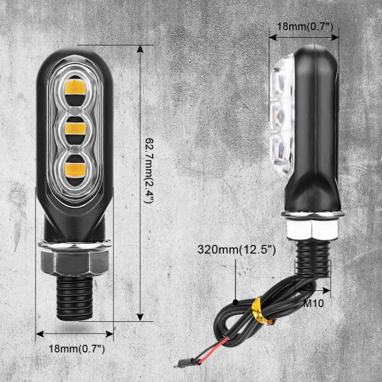 2pcs 12V 3LEDs Motorcycle Mini Water Turn Signal Light (Yellow) - Signal Lights by PMc TechLife | Online Shopping South Africa | PMc TechLife | Buy Now Pay Later Mobicred