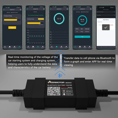 AERMOTOR BM300 Bluetooth 12V Car Battery Tester Battery Analyzer - Electronic Test by PMC Jewellery | Online Shopping South Africa | PMC Jewellery | Buy Now Pay Later Mobicred