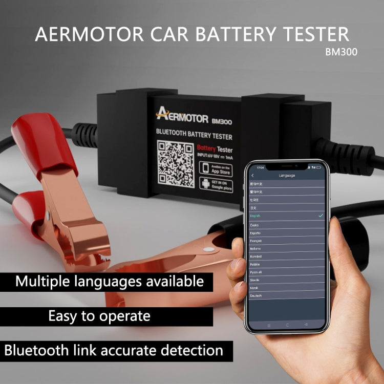 AERMOTOR BM300 Bluetooth 12V Car Battery Tester Battery Analyzer - Electronic Test by PMC Jewellery | Online Shopping South Africa | PMC Jewellery | Buy Now Pay Later Mobicred