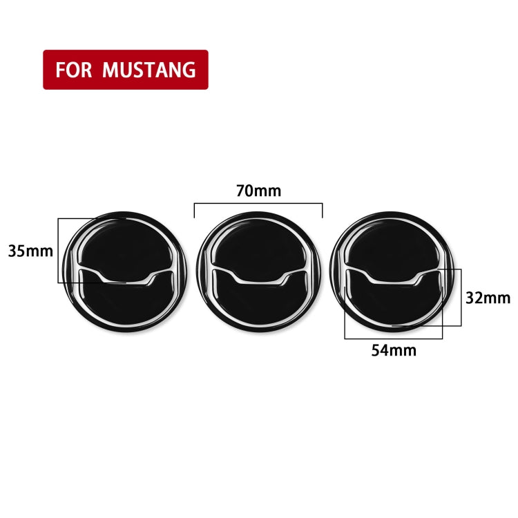 For Ford Mustang 2015-2020 9 in 1 Car Air Outlet Decorative Sticker, Left and Right Drive Universal (Black) - Car Interior Mouldings by PMC Jewellery | Online Shopping South Africa | PMC Jewellery | Buy Now Pay Later Mobicred