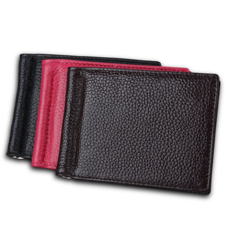 Cowhide Leather Litchi Texture Card Holder Wallet RFID Blocking Coin Purse Card Bag Protect Case with 6 Card Slots, Size: 110*82*8mm(Magenta) - Antimagnetic RFID Package by PMC Jewellery | Online Shopping South Africa | PMC Jewellery | Buy Now Pay Later Mobicred