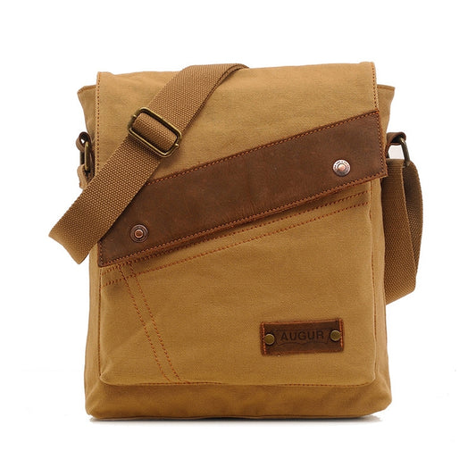 AUGUR 9088 Retro Vertical Style Canvas Shoulder Messenger Crossby Bag(Khaki) - Crossbody Bags by AUGUR | Online Shopping South Africa | PMC Jewellery | Buy Now Pay Later Mobicred