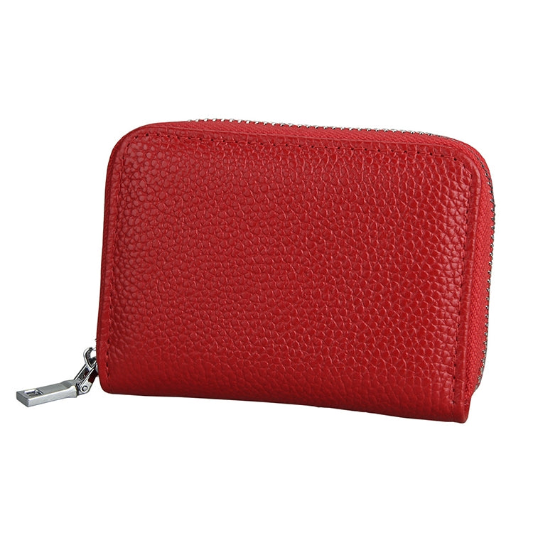 KB205 Antimagnetic RFID Litchi Texture Leather Zipper Large-capacity Card Holder Wallet(Red) - Antimagnetic RFID Package by PMC Jewellery | Online Shopping South Africa | PMC Jewellery | Buy Now Pay Later Mobicred