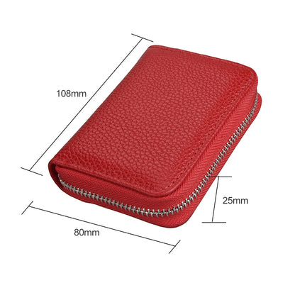 KB205 Antimagnetic RFID Litchi Texture Leather Zipper Large-capacity Card Holder Wallet(Red) - Antimagnetic RFID Package by PMC Jewellery | Online Shopping South Africa | PMC Jewellery | Buy Now Pay Later Mobicred