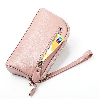 2025 Multifunctional Litchi Texture Women Large Capacity Hand Wallet Shell bag with Card Slots(Light Pink) - Wallets by PMC Jewellery | Online Shopping South Africa | PMC Jewellery | Buy Now Pay Later Mobicred