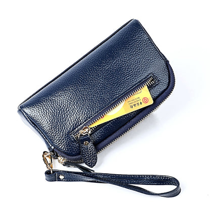 2025 Multifunctional Litchi Texture Women Large Capacity Hand Wallet Shell bag with Card Slots(Sapphire Blue) - Wallets by PMC Jewellery | Online Shopping South Africa | PMC Jewellery | Buy Now Pay Later Mobicred