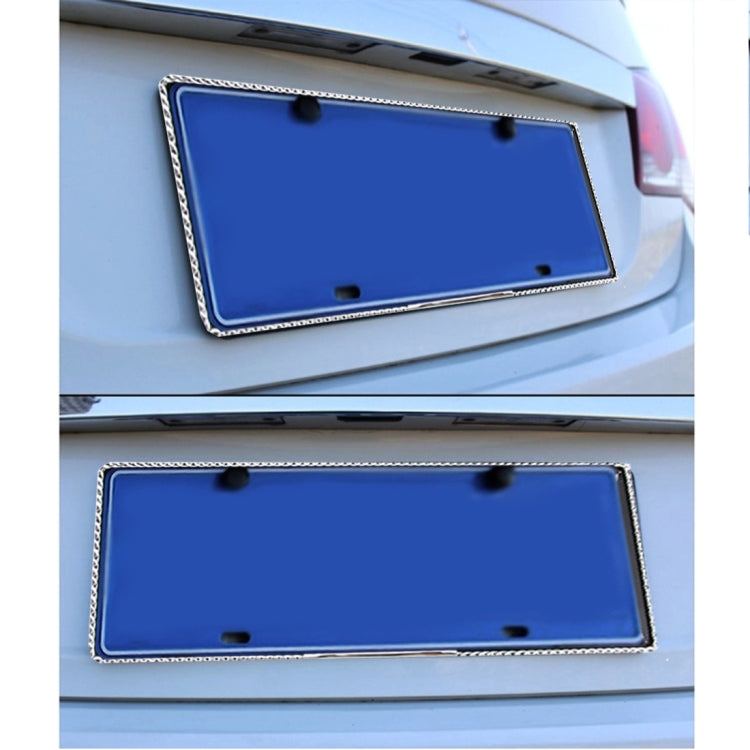 2 PCS Car License Plate Frames Car Styling License Plate Frame Aluminum Alloy Universal License Plate Holder Car Accessories(Silver) - License Plate Covers & Frames by PMC Jewellery | Online Shopping South Africa | PMC Jewellery | Buy Now Pay Later Mobicred