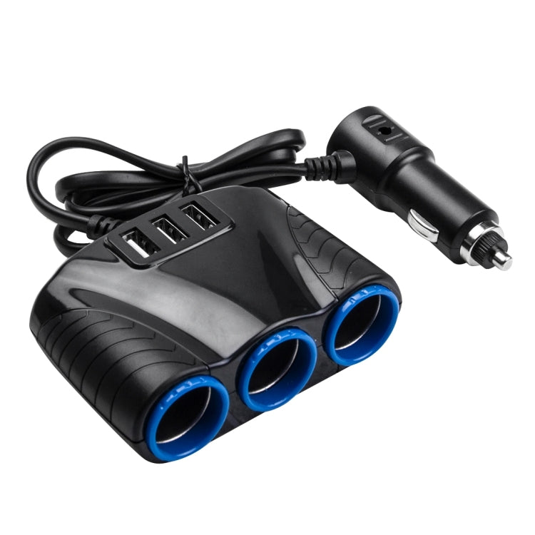 12-24V 3.1A 3 USB Ports & 3 Car Cigarette Lighter Sockets Car Charger - Cigar Socket by PMC Jewellery | Online Shopping South Africa | PMC Jewellery | Buy Now Pay Later Mobicred