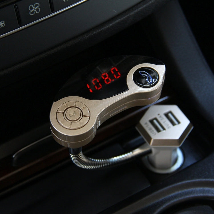 GT86 Dual USB Charger Car Bluetooth FM Transmitter Kit, Support LCD Display / TF Card Music Play / Hands-free(Gold) - Bluetooth Car Kits by PMC Jewellery | Online Shopping South Africa | PMC Jewellery | Buy Now Pay Later Mobicred