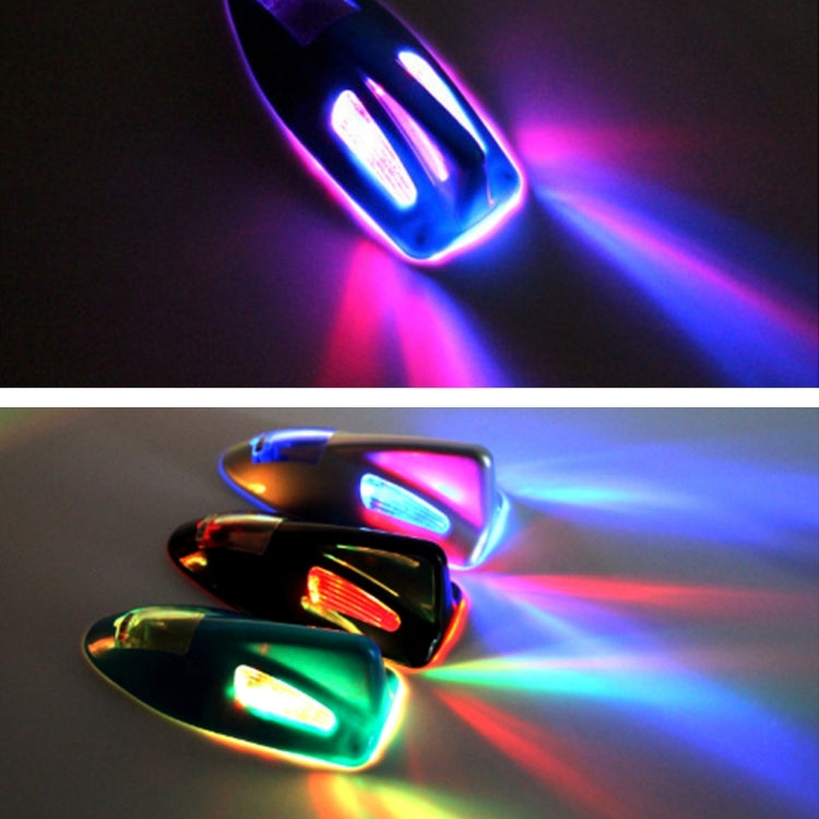 Solar Colorful Light Anti Collision Shark Fin Car Taillight LED Flash Warning Light Caution Light(Silver) - Warning Lights by PMC TechLife | Online Shopping South Africa | PMC TechLife | Buy Now Pay Later Mobicred