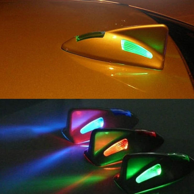 Solar Colorful Light Anti Collision Shark Fin Car Taillight LED Flash Warning Light Caution Light(White) - Warning Lights by PMC Jewellery | Online Shopping South Africa | PMC Jewellery | Buy Now Pay Later Mobicred