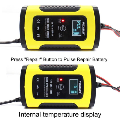 12V 6A Intelligent Universal Battery Charger for Car Motorcycle, Length: 55cm, UK Plug(Yellow) - Battery Charger by FOXSUR | Online Shopping South Africa | PMC Jewellery | Buy Now Pay Later Mobicred