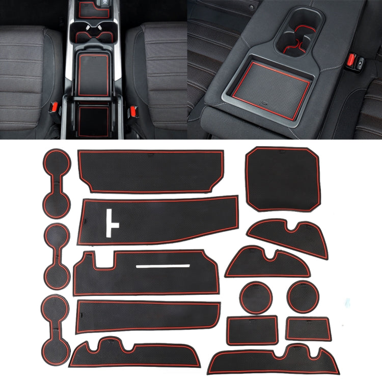 Car Water Cup Gate Slot Mats Plastic Red Anti-Slip Interior Door Pad for Toyota Highlander 2015-2018 - Car Interior Mouldings by PMC Jewellery | Online Shopping South Africa | PMC Jewellery | Buy Now Pay Later Mobicred