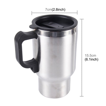 Stainless Steel Electric Smart Mug 12V Car Electric Kettle Heated Mug Car Coffee Cup With Charger Cigarette Lighter Heating Cup Kettle Vacuum Insulated Water Heater Mug - Heating Cups by PMC Jewellery | Online Shopping South Africa | PMC Jewellery