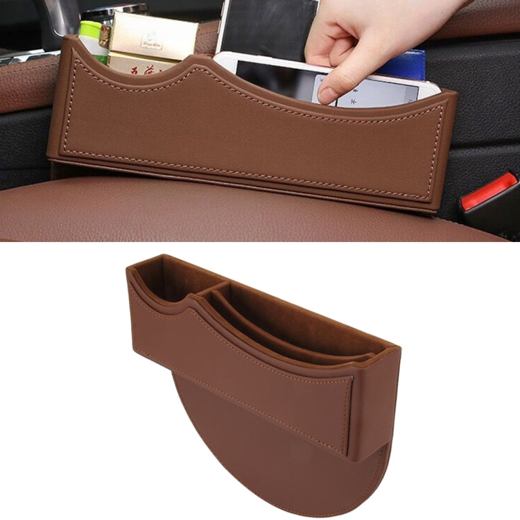 Car Seat Crevice Storage Box with Interval Auto Gap Pocket Stowing Tidying for Phone Pad Card Coin Case Accessories(Brown) - Car Drink Holders by PMC Jewellery | Online Shopping South Africa | PMC Jewellery | Buy Now Pay Later Mobicred