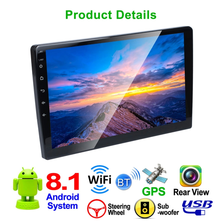 HD 10.1 inch Universal Car Android 8.1 Radio Receiver MP5 Player, Support FM & Bluetooth & TF Card & GPS - Car MP3 & MP4 & MP5 by PMC Jewellery | Online Shopping South Africa | PMC Jewellery | Buy Now Pay Later Mobicred