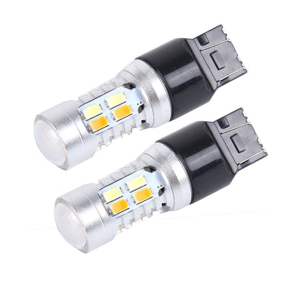 2 PCS T20/7443 10W 1000 LM 6000K White + Yellow Light Turn Signal Light with 20 SMD-5730-LED Lamps And Len. DC 12-24V - Arrow Turn Lights by PMC Jewellery | Online Shopping South Africa | PMC Jewellery | Buy Now Pay Later Mobicred