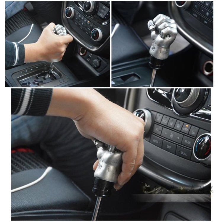 Universal Fist Shape Aluminum Manual or Automatic Gear Shift Knob Compatible with Three Rubber Covers Fit for All Car - Shift Knob by PMC Jewellery | Online Shopping South Africa | PMC Jewellery | Buy Now Pay Later Mobicred