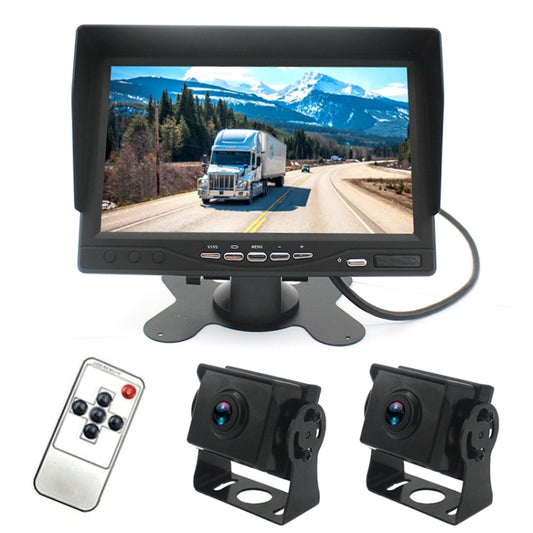 PZ612-2AHD IP67 120 Degree Car AHD 1080P 2 Megapixels 7 inch Front and Rear Double Recording 2 Way Rearview Mirror Monitor, Night Vision Full Color, with Video Function - Rear View Cameras by PMC Jewellery | Online Shopping South Africa | PMC Jewellery | Buy Now Pay Later Mobicred