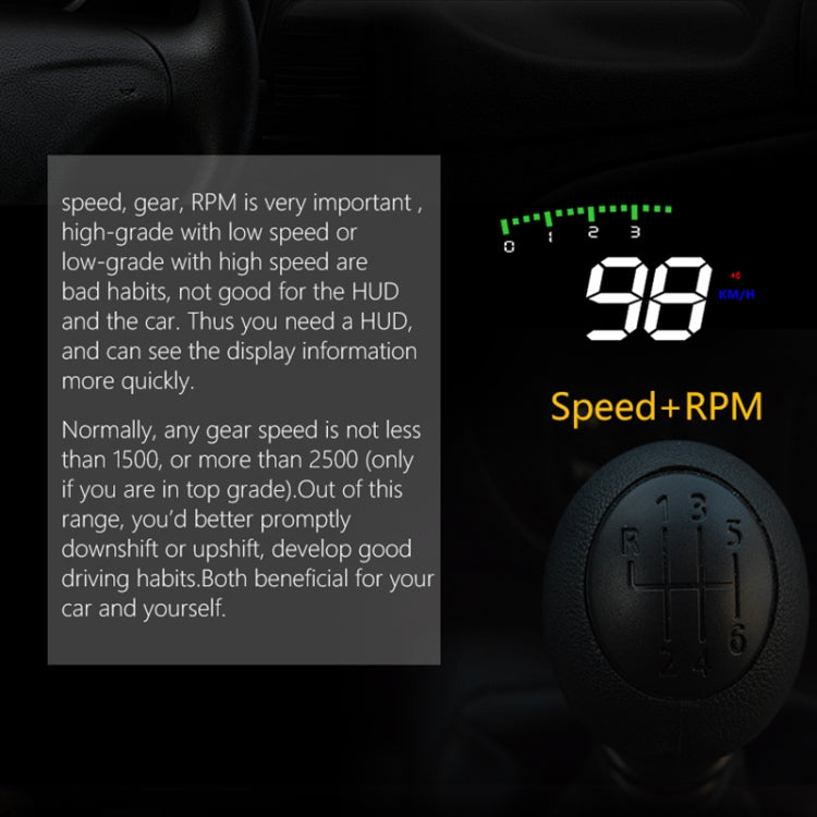 A900 OBD2 3.5 inch Vehicle-mounted Head Up Display Security System, Support Car Speed / Engine Revolving Speed Display / Water Temperature / Voltage / Driving Mileage - Head Up Display System by PMC Jewellery | Online Shopping South Africa | PMC Jewellery | Buy Now Pay Later Mobicred