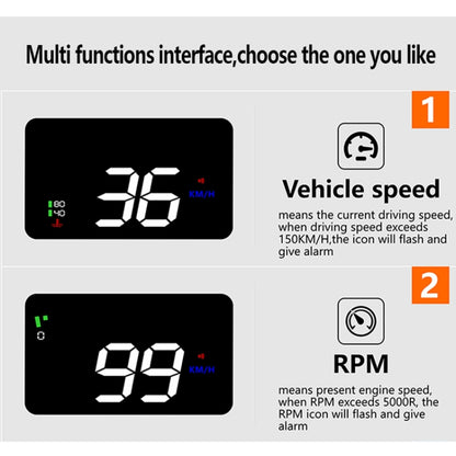 A900 OBD2 3.5 inch Vehicle-mounted Head Up Display Security System, Support Car Speed / Engine Revolving Speed Display / Water Temperature / Voltage / Driving Mileage - Head Up Display System by PMC Jewellery | Online Shopping South Africa | PMC Jewellery | Buy Now Pay Later Mobicred