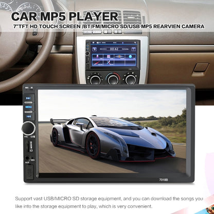 7018B 7.0 inch HD Touch Screen Dual DIN Car Radio Bluetooth Stereo MP3 / MP4 / MP5 Player with Remote Control, with Rearview Camera, 6800 Module, Support  FM / TF Card / USB Flash Disk - Car MP3 & MP4 & MP5 by PMC Jewellery | Online Shopping South Africa | PMC Jewellery | Buy Now Pay Later Mobicred