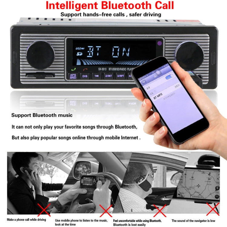 SX-5513 Car Stereo Radio MP3 Audio Player Support Bluetooth Hand-free Calling / FM / USB / SD (Not Included Any Memory Card) - Car MP3 & MP4 & MP5 by PMC Jewellery | Online Shopping South Africa | PMC Jewellery | Buy Now Pay Later Mobicred