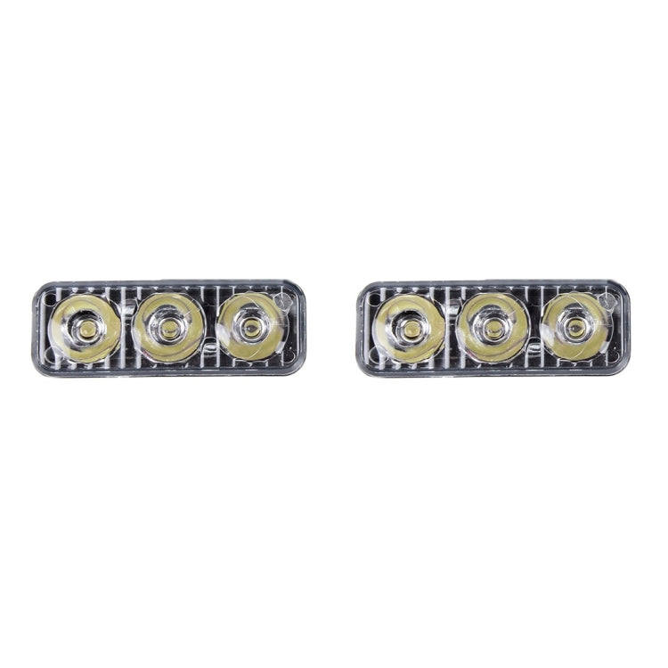 2 PCS DC 12V 6W 400 LM 6000K Tri Circular Car DRL Daytime Running White Lights Lamp, Cable Length: 50cm - Running Lights by PMC Jewellery | Online Shopping South Africa | PMC Jewellery | Buy Now Pay Later Mobicred