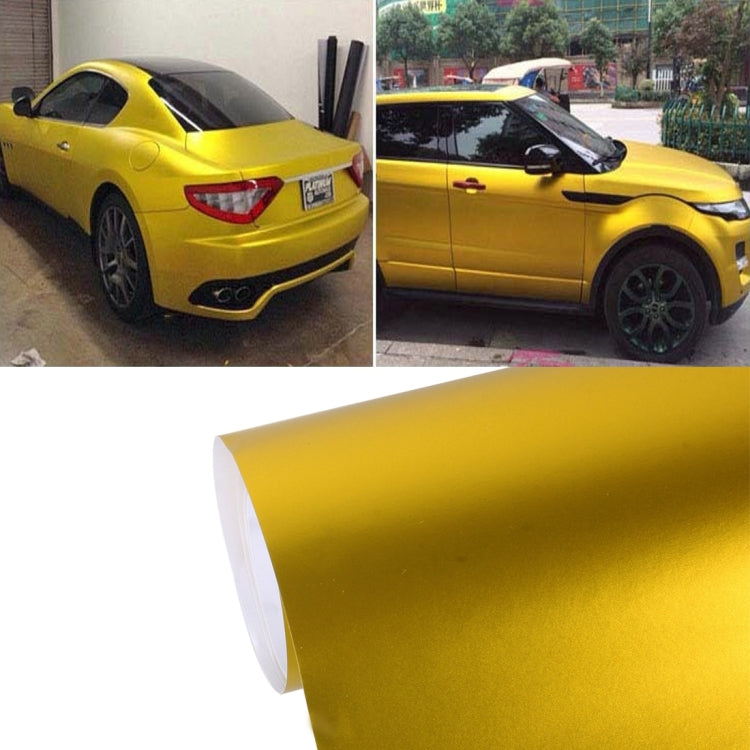 8m * 0.5m Ice Blue Metallic Matte Icy Ice Car Decal Wrap Auto Wrapping Vehicle Sticker Motorcycle Sheet Tint Vinyl Air Bubble Sticker(Gold) - Auto Film by PMC Jewellery | Online Shopping South Africa | PMC Jewellery | Buy Now Pay Later Mobicred