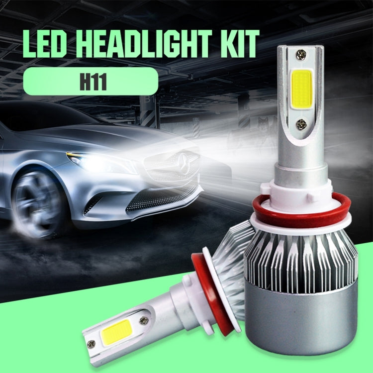 2pcs H8/H11 18W 1800LM 6000K Waterproof IP68 Car Auto LED Headlight with 2 COB LED Lamps, DC 9-36V(White Light) - LED Headlamps by PMC Jewellery | Online Shopping South Africa | PMC Jewellery | Buy Now Pay Later Mobicred