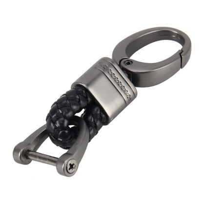 Weaving Band Metal Car Key Ring Braided Belt Key Chain(Black) - Key Rings by PMC Jewellery | Online Shopping South Africa | PMC Jewellery