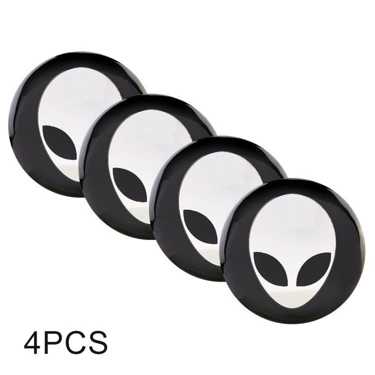 4 PCS Car-Styling Alien Pattern Metal Wheel Hub Decorative Sticker, Diameter: 5.8cm - Decorative Sticker by PMC TechLife | Online Shopping South Africa | PMC TechLife