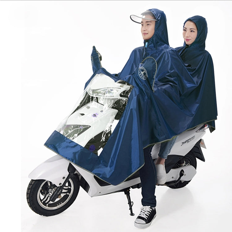 Universal Super Water-Resistant Dual Hooded Motorcycle Rain Poncho Coat Raincoat(Blue) - Raincoat by PMC Jewellery | Online Shopping South Africa | PMC Jewellery | Buy Now Pay Later Mobicred