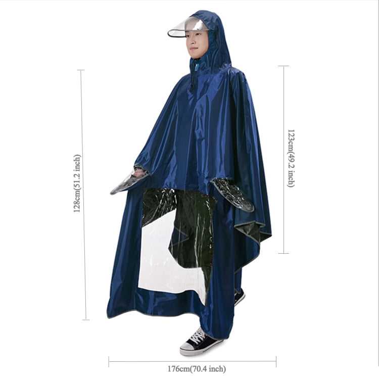 Universal Super Water-Resistant Dual Hooded Motorcycle Rain Poncho Coat Raincoat(Blue) - Raincoat by PMC Jewellery | Online Shopping South Africa | PMC Jewellery | Buy Now Pay Later Mobicred