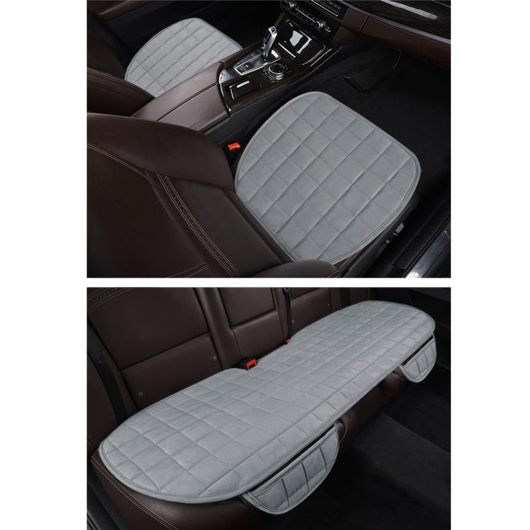 3 PCS / Set  Warm Car Seat Cover Cushion Five Seats Universal  Two Front Row Seat Covers and One Back Row Seat Cover Car Non-slip Chair Pad Warm Car Mats No Back Plush Cushion(Grey) - Seat Accessories by PMC Jewellery | Online Shopping South Africa | PMC Jewellery | Buy Now Pay Later Mobicred