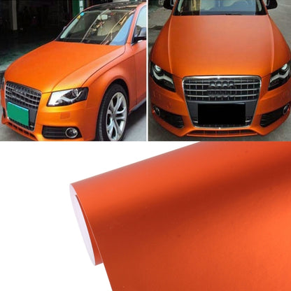 5m * 0.5m Ice Blue Metallic Matte Icy Ice Car Decal Wrap Auto Wrapping Vehicle Sticker Motorcycle Sheet Tint Vinyl Air Bubble Free(Orange) - Auto Film by PMC Jewellery | Online Shopping South Africa | PMC Jewellery | Buy Now Pay Later Mobicred