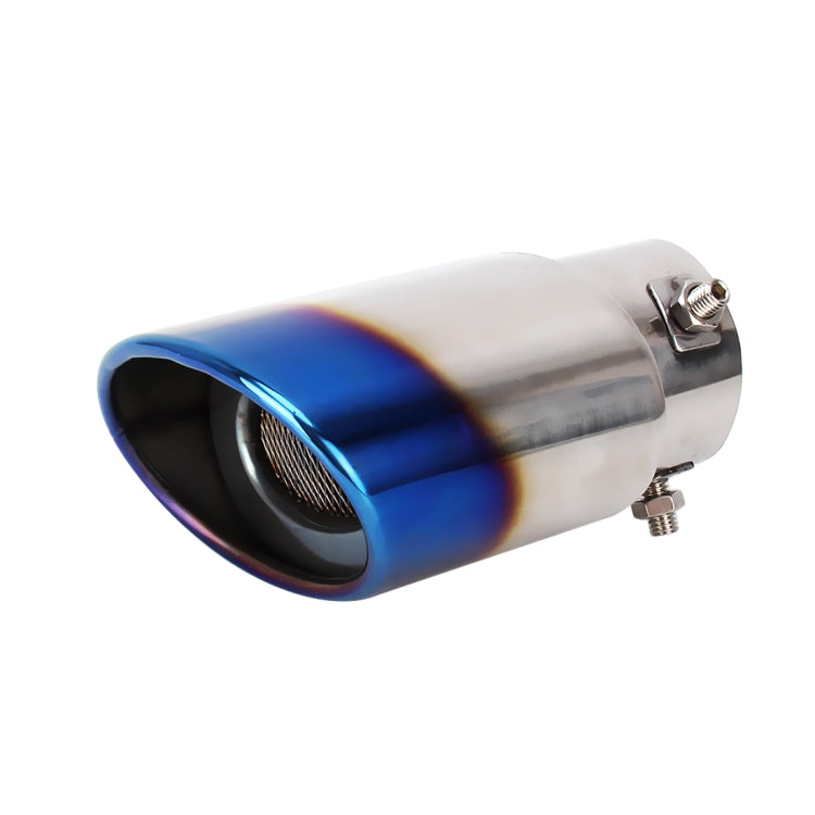 Universal Car Styling Stainless Steel Straight Bolt-on Exhaust Tail Muffler Tip Pipe with Mesh(Blue) - Exhaust Pipes by PMC Jewellery | Online Shopping South Africa | PMC Jewellery