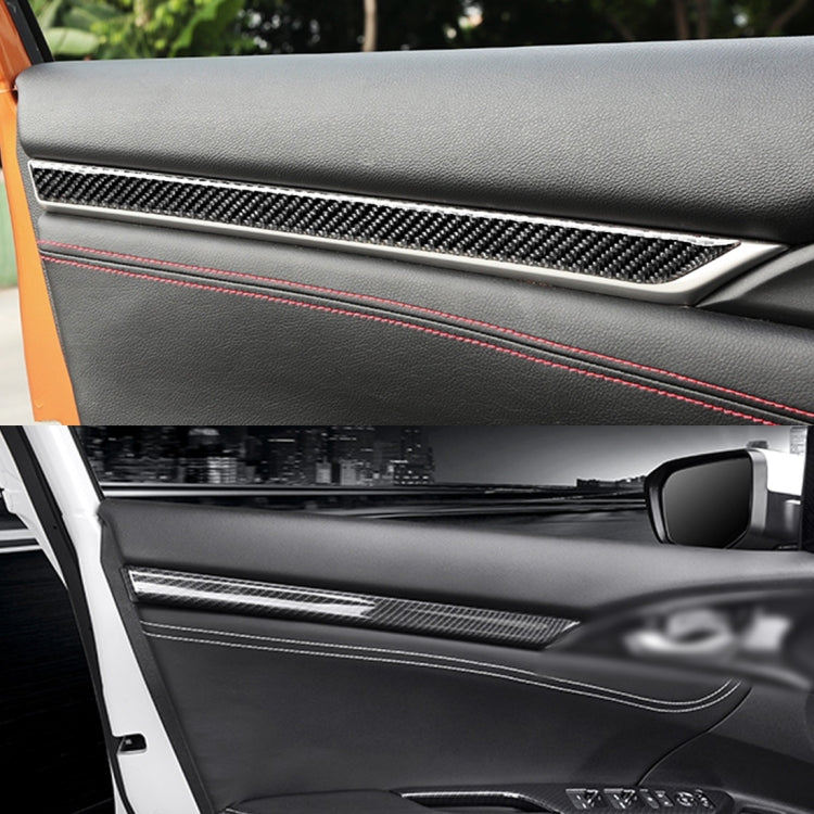 Carbon Fiber 3D Interior Door Trim Decals DIY Decorative Sticker for Honda Civic 10th Gen 2016-2019 - Car Interior Mouldings by PMC Jewellery | Online Shopping South Africa | PMC Jewellery | Buy Now Pay Later Mobicred