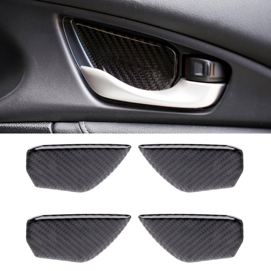 Carbon Fiber Inner Door Handle Bowl Cover Trim Decals Decorative Sticker for Honda Civic 10th Gen - Car Interior Mouldings by PMC Jewellery | Online Shopping South Africa | PMC Jewellery | Buy Now Pay Later Mobicred